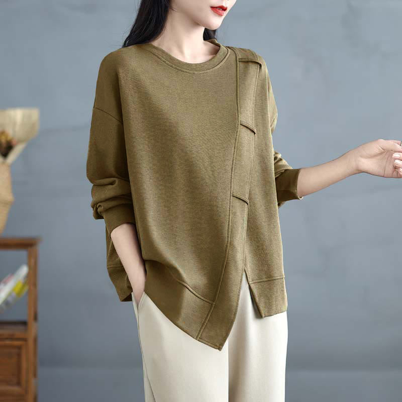 Structured Cotton Asymmetric Mindful Sweatshirt