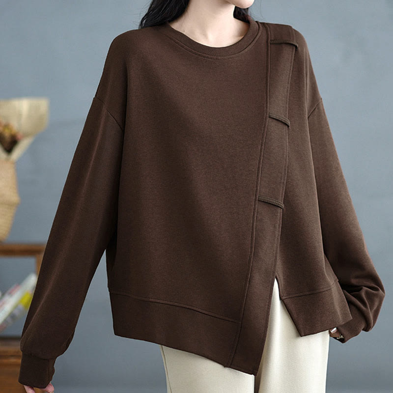 Structured Cotton Asymmetric Mindful Sweatshirt