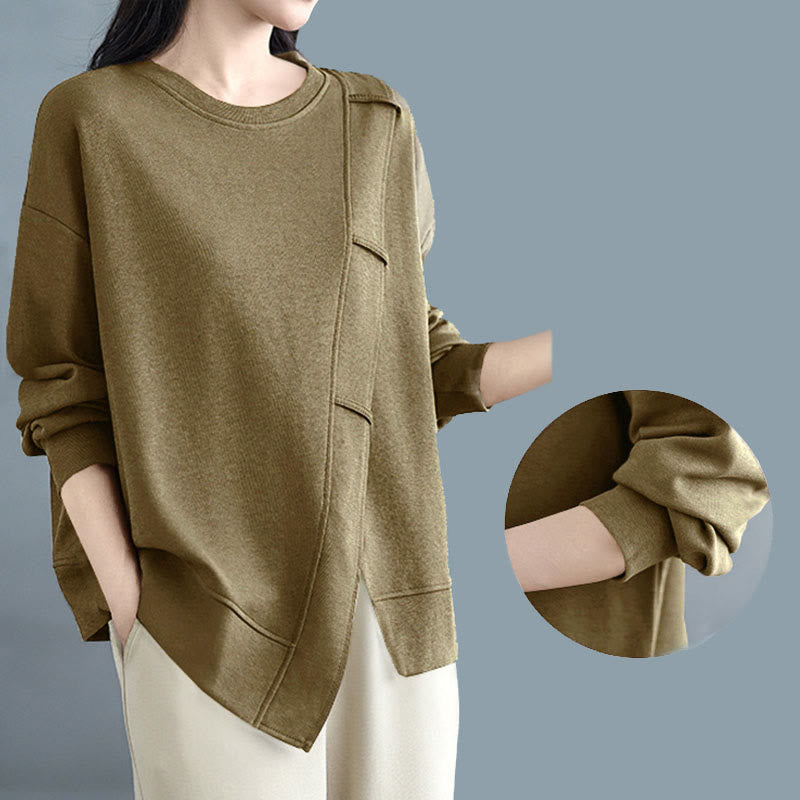Structured Cotton Asymmetric Mindful Sweatshirt