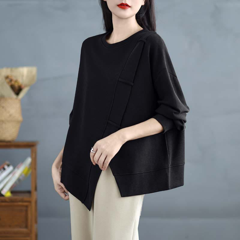 Structured Cotton Asymmetric Mindful Sweatshirt