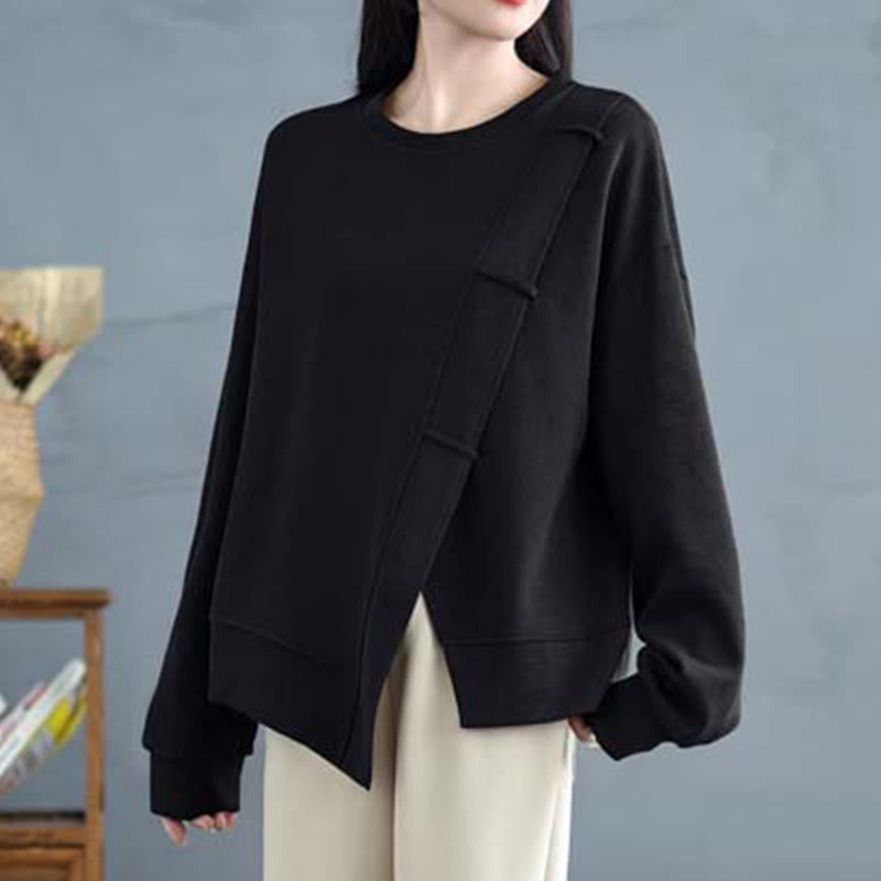 Structured Cotton Asymmetric Mindful Sweatshirt