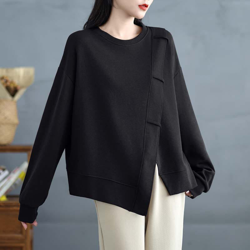 Structured Cotton Asymmetric Mindful Sweatshirt