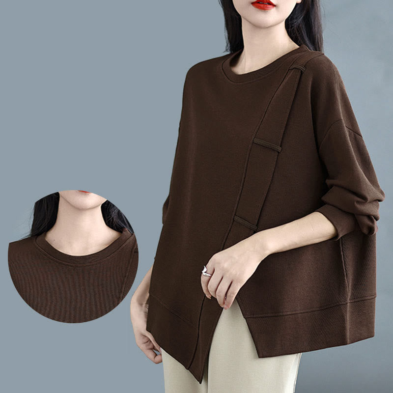 Structured Cotton Asymmetric Mindful Sweatshirt