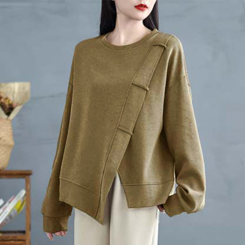 Structured Cotton Asymmetric Mindful Sweatshirt