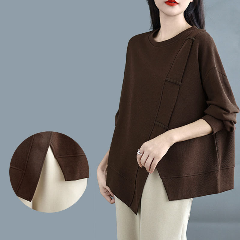 Structured Cotton Asymmetric Mindful Sweatshirt