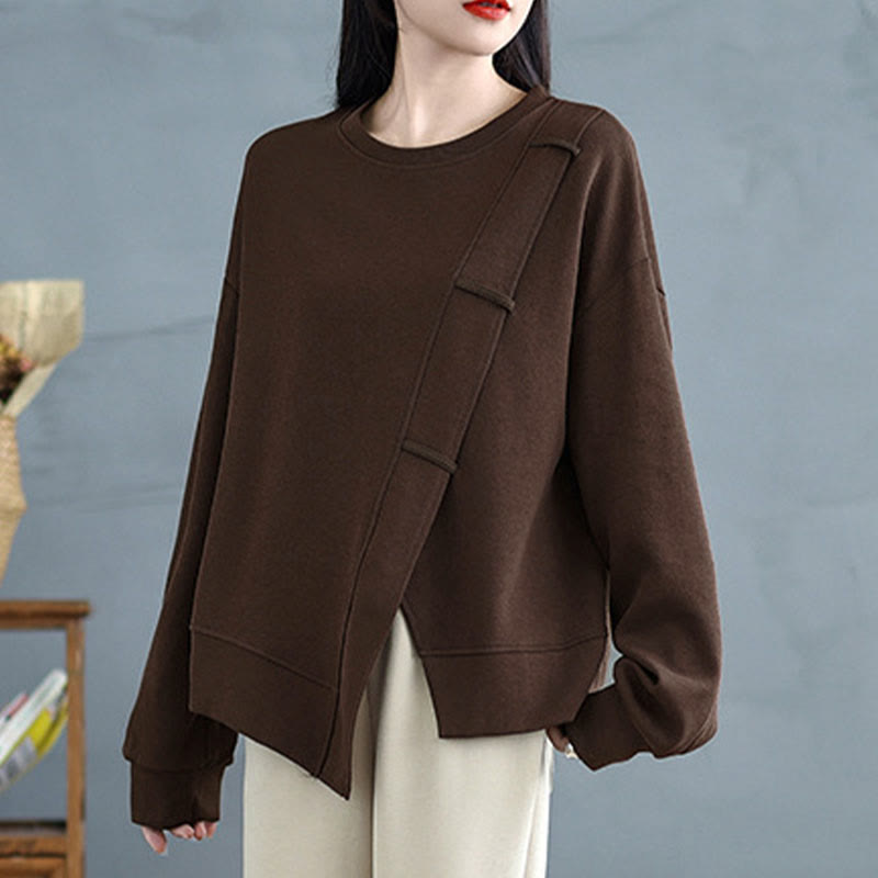 Structured Cotton Asymmetric Mindful Sweatshirt