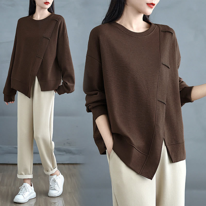 Structured Cotton Asymmetric Mindful Sweatshirt