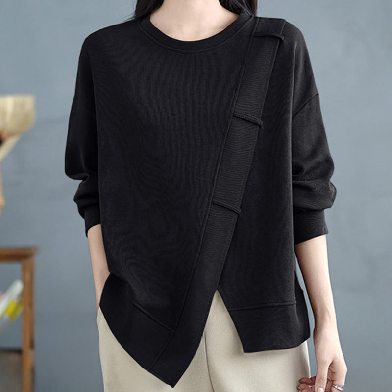 Structured Cotton Asymmetric Mindful Sweatshirt