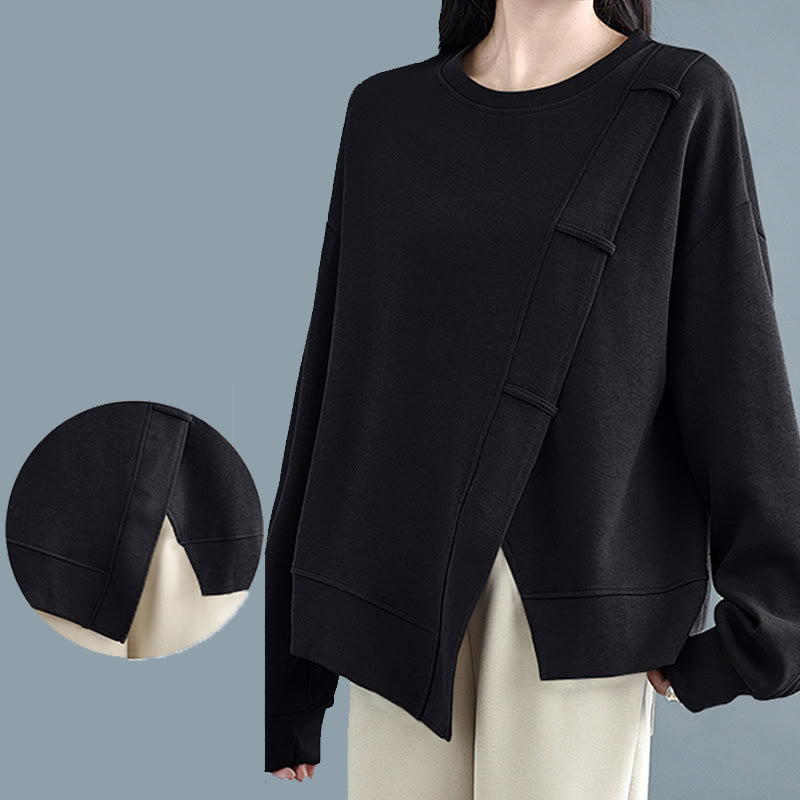 Structured Cotton Asymmetric Mindful Sweatshirt