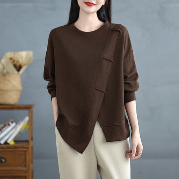 Structured Cotton Asymmetric Mindful Sweatshirt