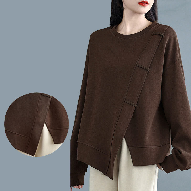 Structured Cotton Asymmetric Mindful Sweatshirt