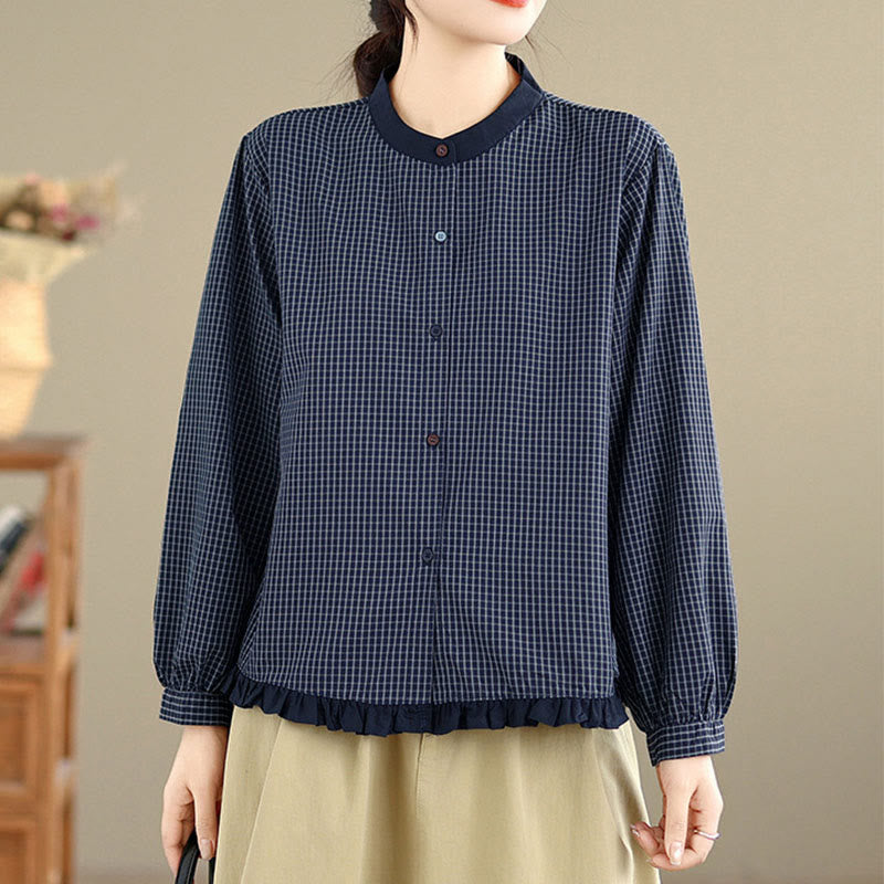 Tactile Cotton Striped Daily Grounding Long-Sleeve Shirt