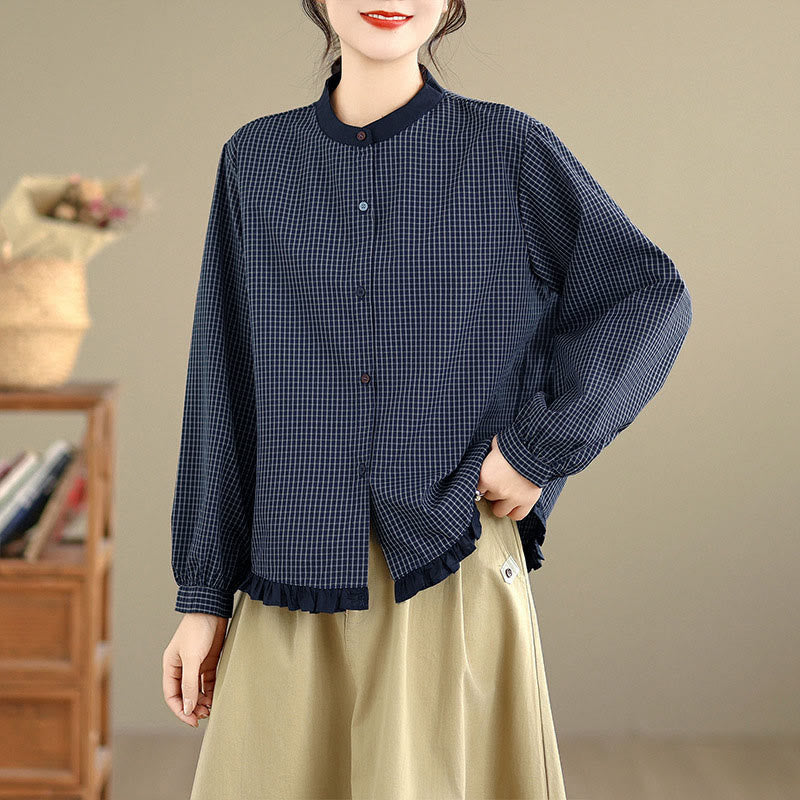 Tactile Cotton Striped Daily Grounding Long-Sleeve Shirt