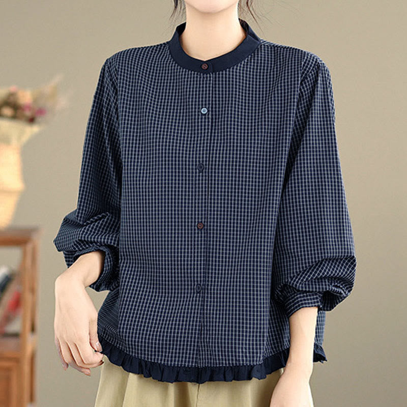 Tactile Cotton Striped Daily Grounding Long-Sleeve Shirt
