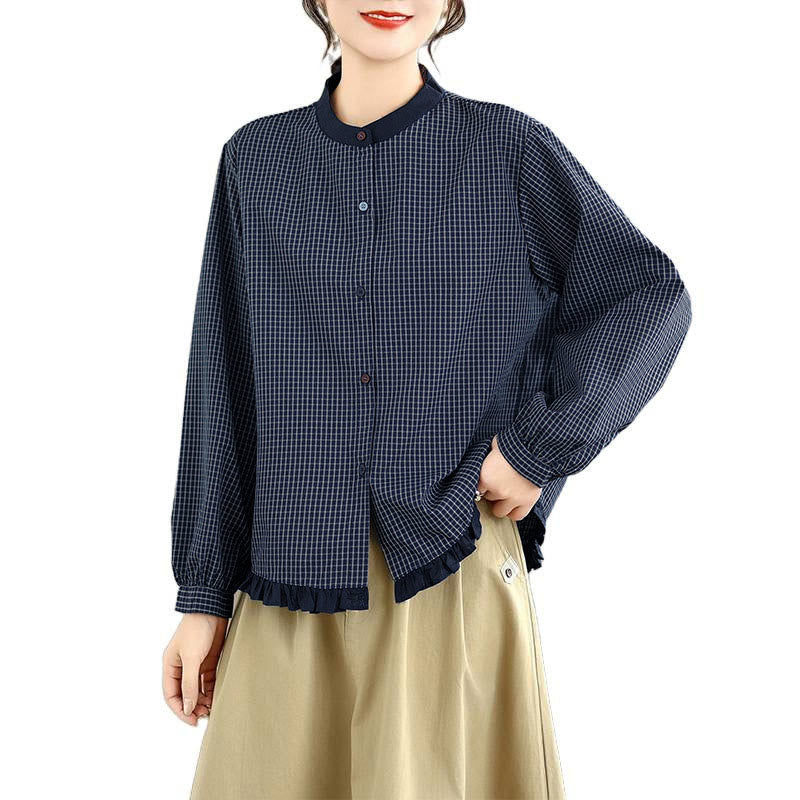Tactile Cotton Striped Daily Grounding Long-Sleeve Shirt