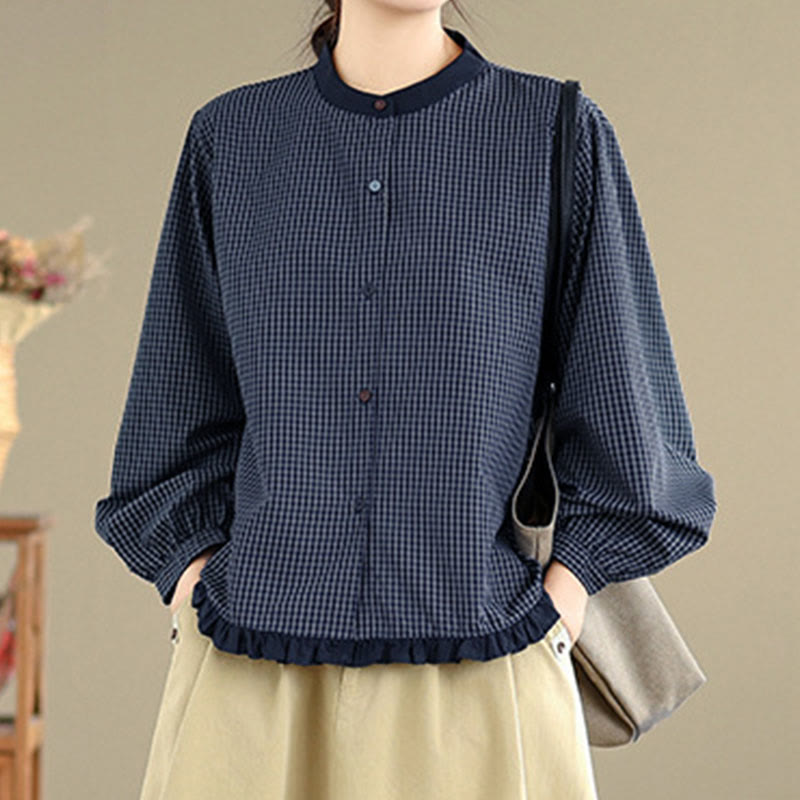 Tactile Cotton Striped Daily Grounding Long-Sleeve Shirt