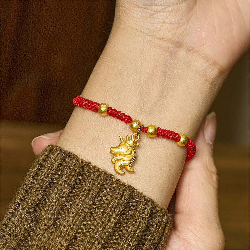 Year Of The Horse Crown Design Red String Connection Bracelet