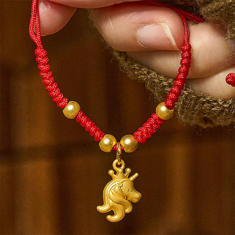 Year Of The Horse Crown Design Red String Connection Bracelet