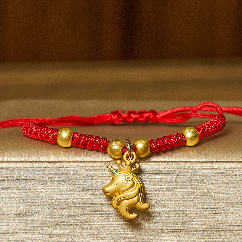 Year Of The Horse Crown Design Red String Connection Bracelet