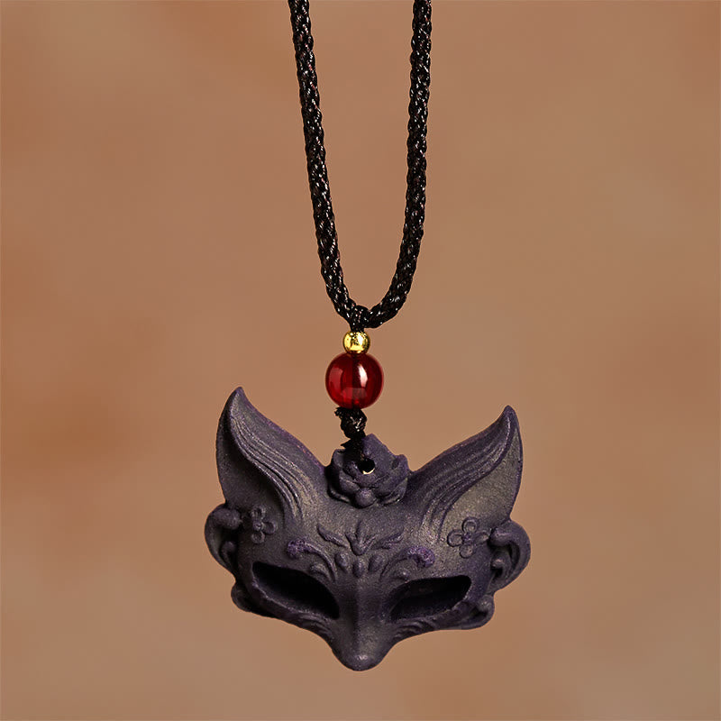 Fox Mask Butterfly Taotie Peace Buckle Fortune Necklace Pendant