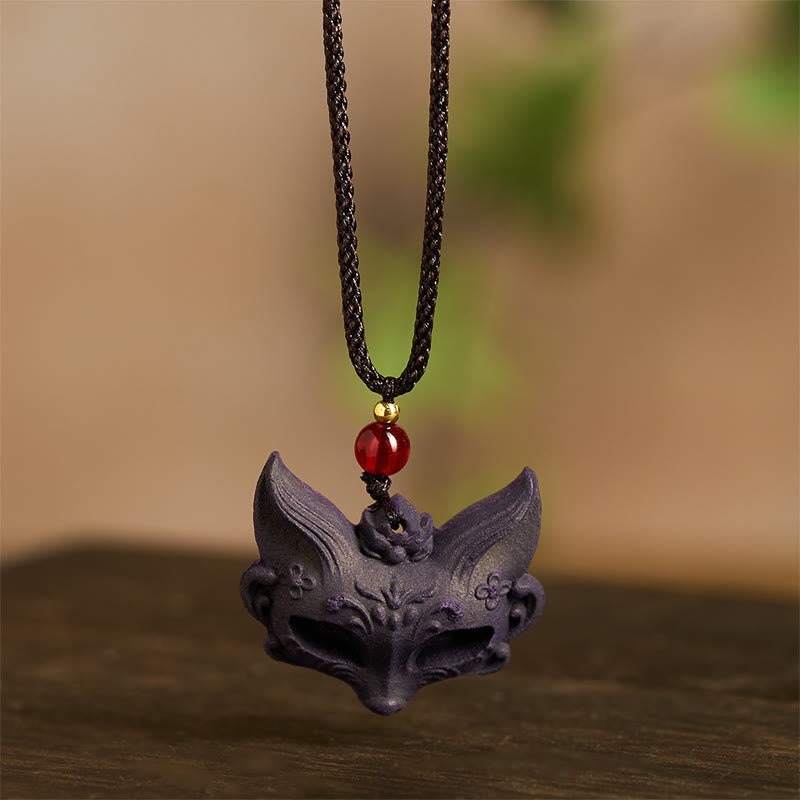 Fox Mask Butterfly Taotie Peace Buckle Fortune Necklace Pendant