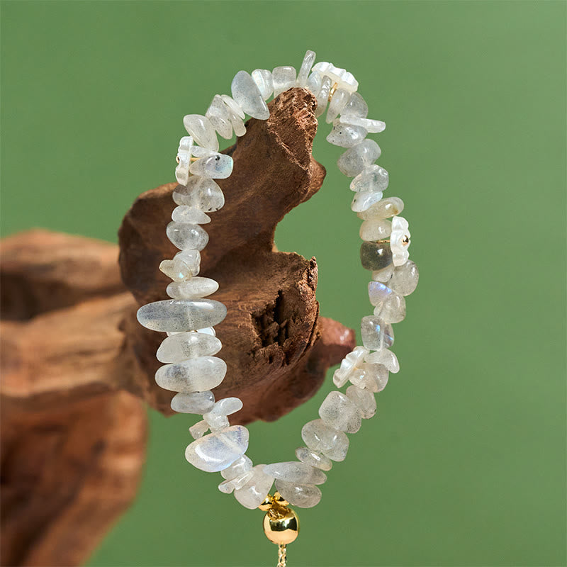Irregular Natural Crystal Flower Design Adjustable Gemstone Bracelet