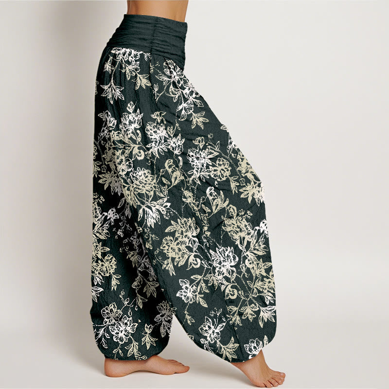 Tactile Cotton Pleated Waist Meditation Harem Pants
