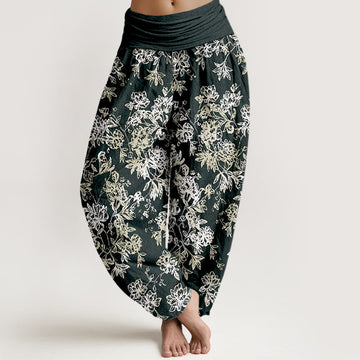 Tactile Cotton Pleated Waist Meditation Harem Pants