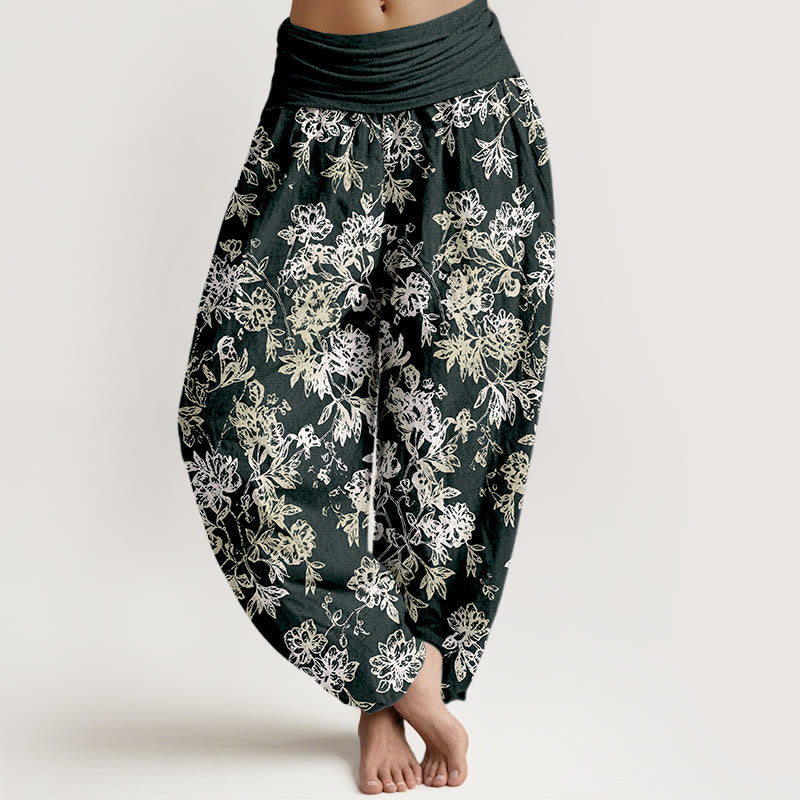Tactile Cotton Pleated Waist Meditation Harem Pants