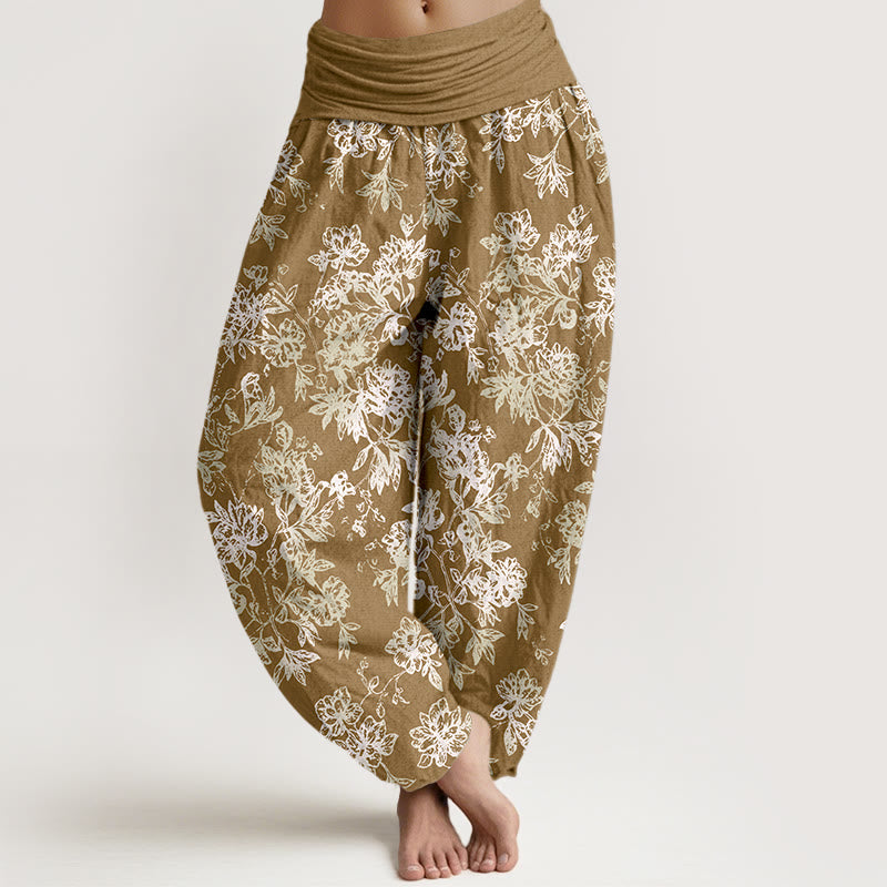 Tactile Cotton Pleated Waist Meditation Harem Pants