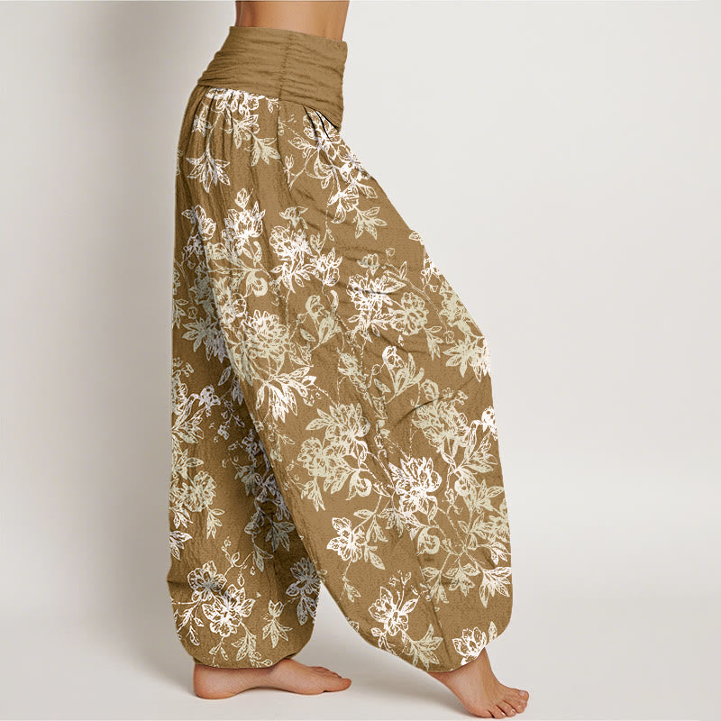 Tactile Cotton Pleated Waist Meditation Harem Pants