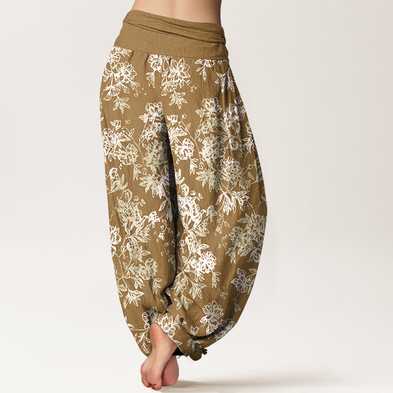 Tactile Cotton Pleated Waist Meditation Harem Pants