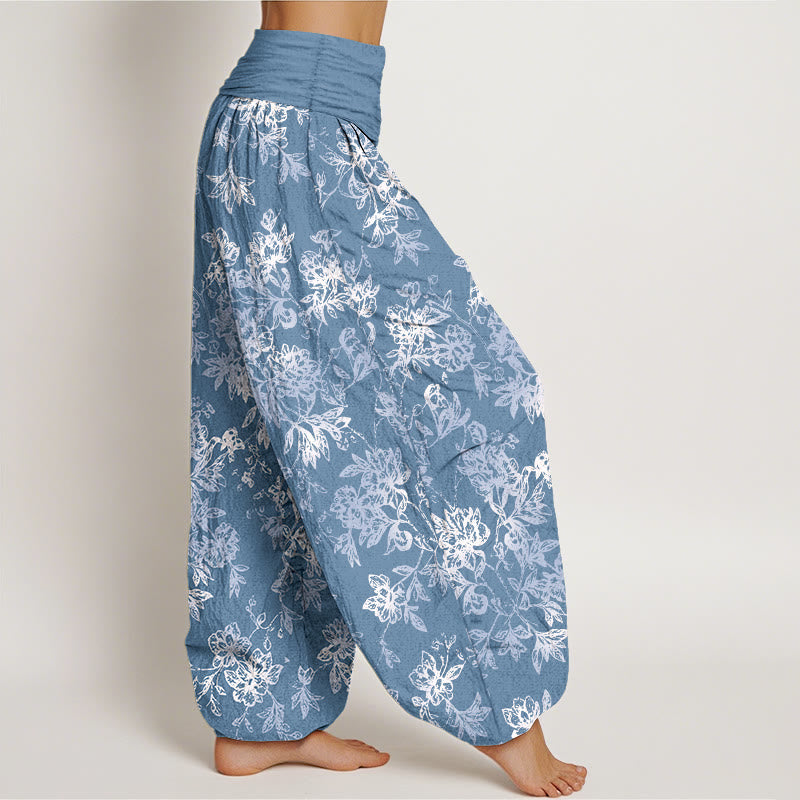 Tactile Cotton Pleated Waist Meditation Harem Pants