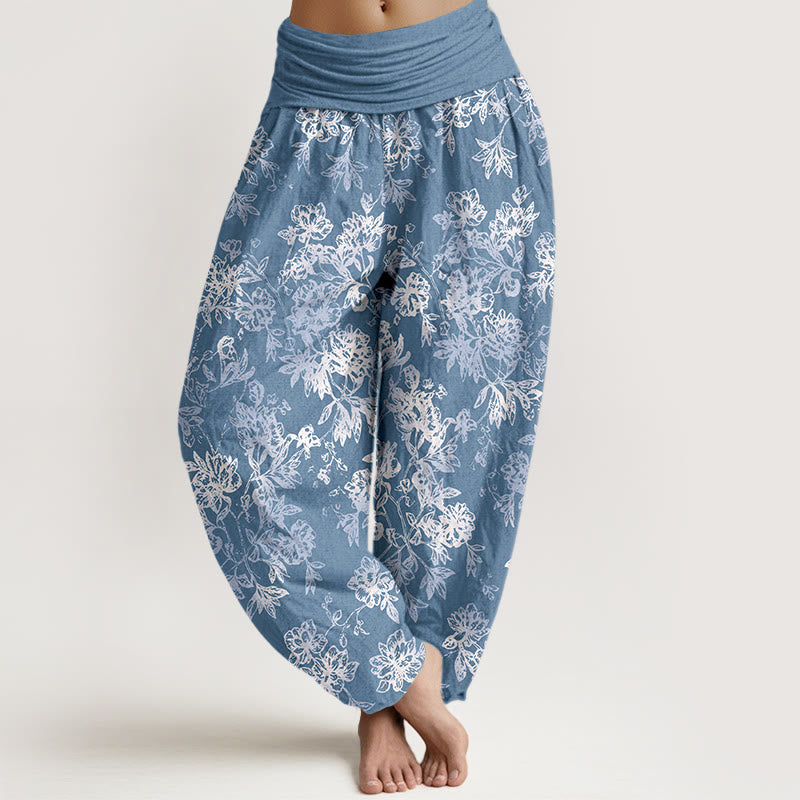 Tactile Cotton Pleated Waist Meditation Harem Pants