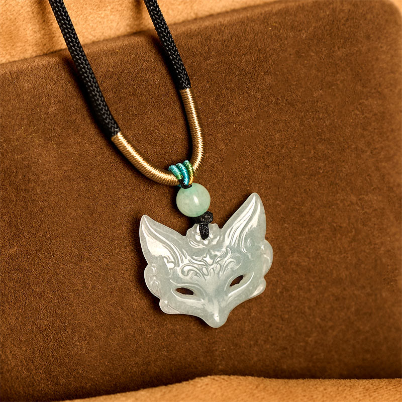 Fox Mask Prosperity Luck Rope Necklace Pendant