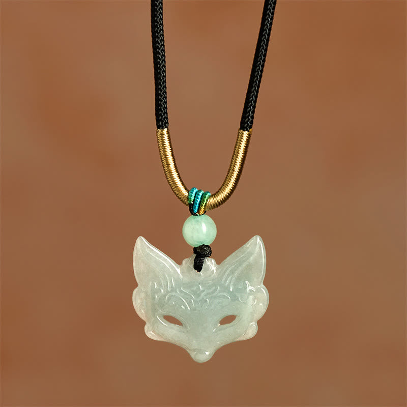 Fox Mask Prosperity Luck Rope Necklace Pendant