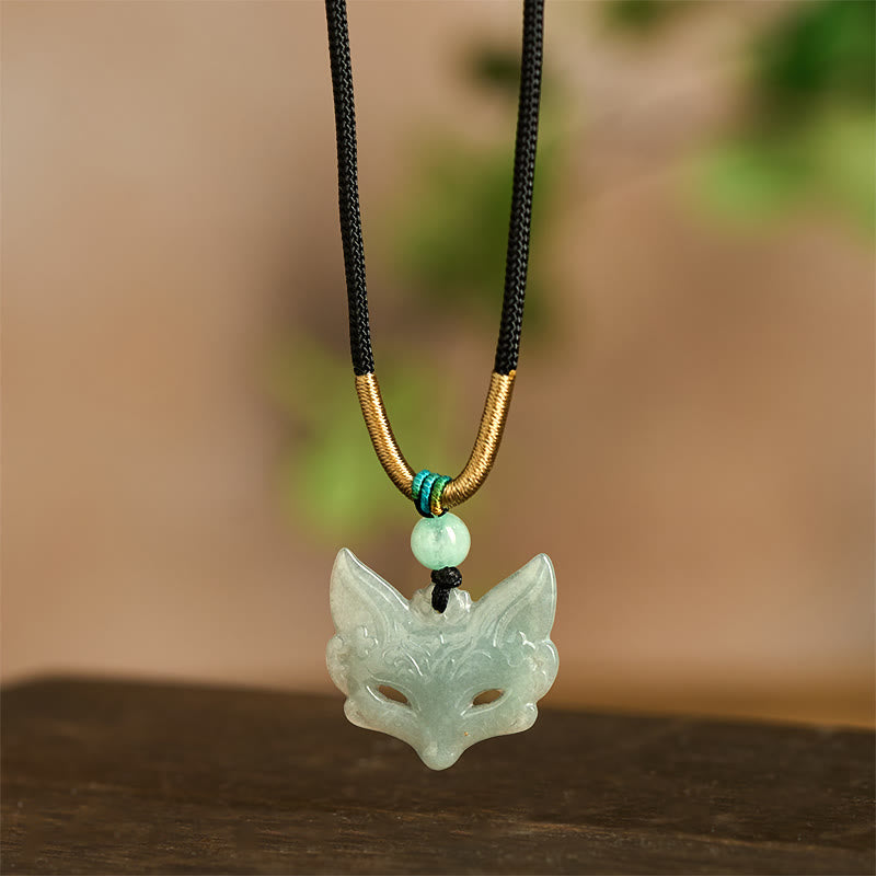 Fox Mask Prosperity Luck Rope Necklace Pendant