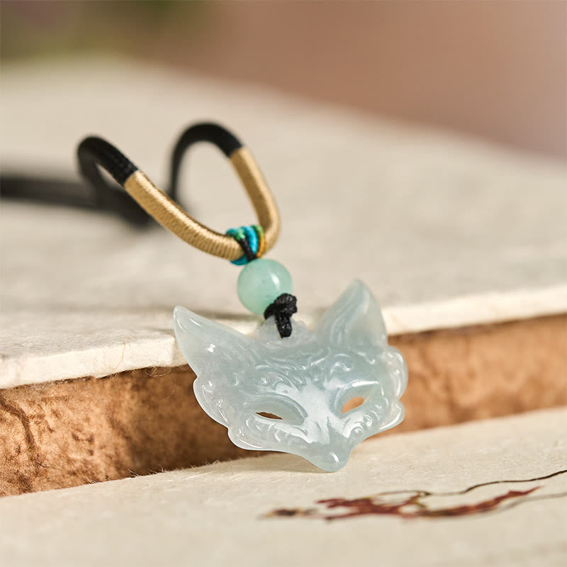Fox Mask Prosperity Luck Rope Necklace Pendant