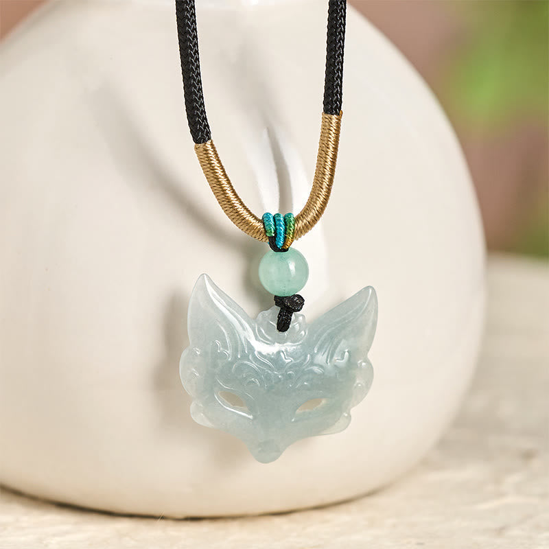 Fox Mask Prosperity Luck Rope Necklace Pendant