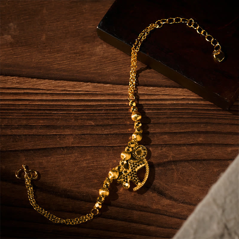 Chinese Zodiac Year Of The Horse 24k Gold Plated Copper Coin Luck Bracelet