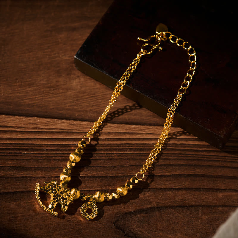 Chinese Zodiac Year Of The Horse 24k Gold Plated Copper Coin Luck Bracelet