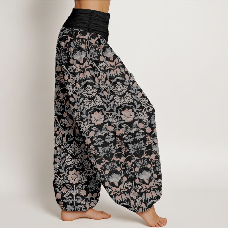 Botanical Cotton Elastic Waist Meditation Harem Pants