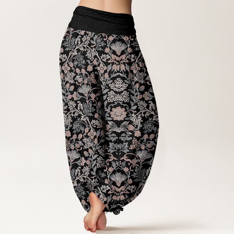 Botanical Cotton Elastic Waist Meditation Harem Pants