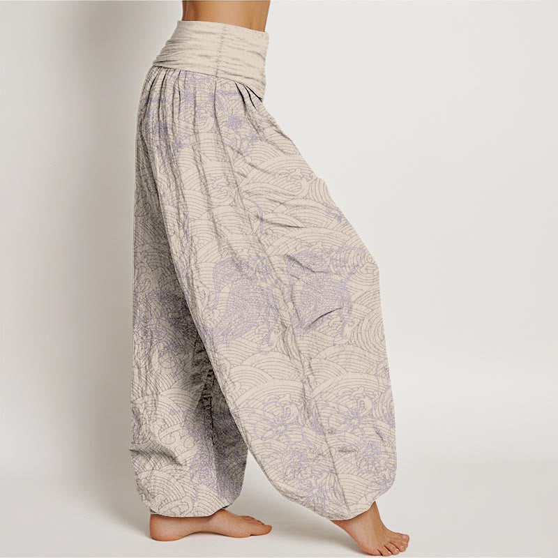 Pure Cotton Botanical Print Meditation Harem Pants