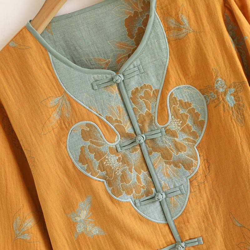 Tactile Cotton-Blend Frog-Button Cardigan and Pants Mindful Set