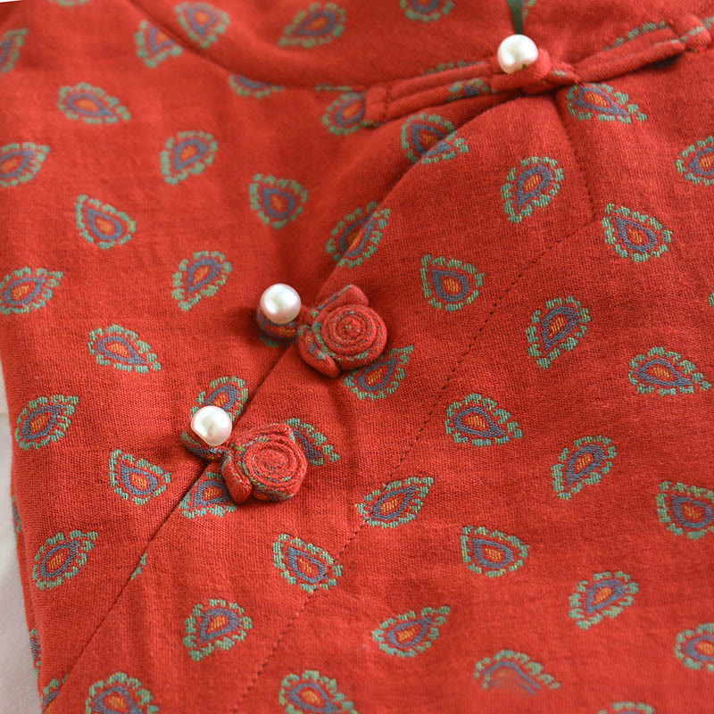 Tactile Cotton Floral Frog-Button Mindful Lounge 2-Piece Outfit