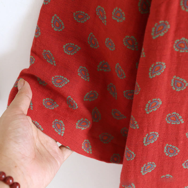 Tactile Cotton Floral Frog-Button Mindful Lounge 2-Piece Outfit