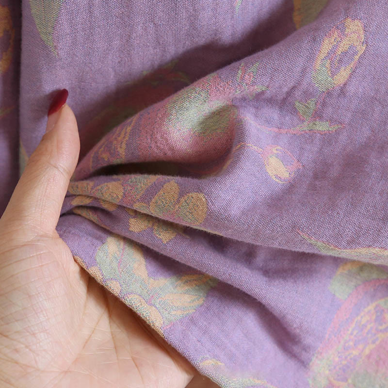 Breathable Cotton-Blend Floral Lounge Meditation 2-Piece Set