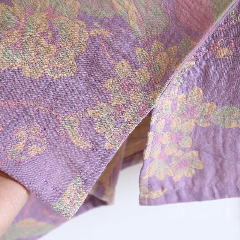 Breathable Cotton-Blend Floral Lounge Meditation 2-Piece Set