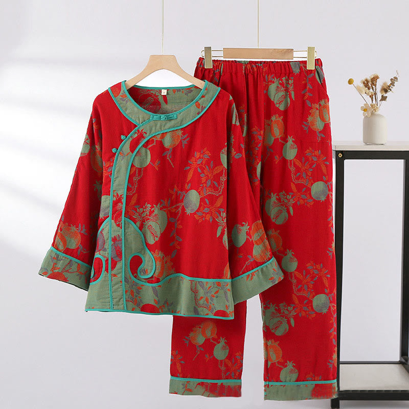 Cotton-Blend Patchwork Relaxed Meditation Two-Piece Set